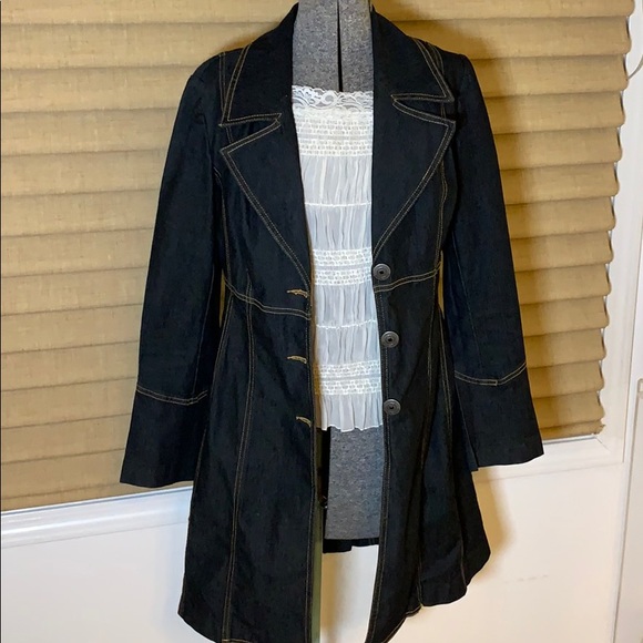 Bisou Bisou Long Denim Coat - Picture 2 of 6